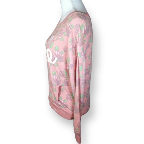 FIFTH SUN PINK FLORAL "HELLO" PULLOVER W/POCKETS SZ.S EUC. - Picture 2 of 6